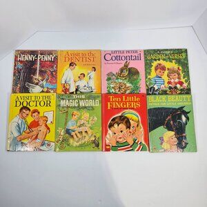 Vintage Wonder Books Lot of 8 Henny Penny Black Beauty Peter Cottontail 1950s
